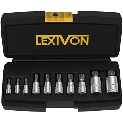 LEXIVON XZN Triple Square Spline Bit Socket Set, Premium S2 Alloy Steel